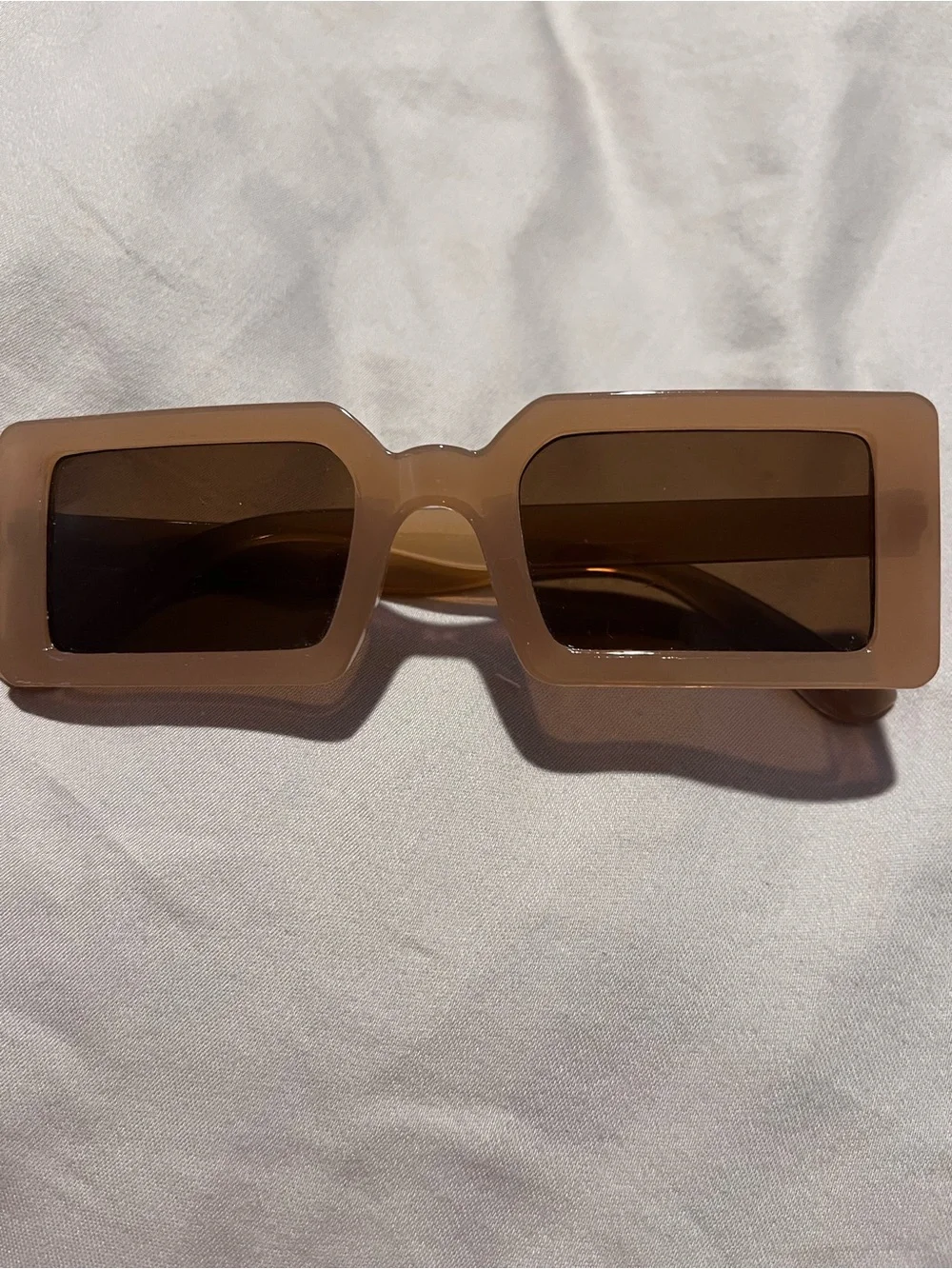 Beige Rectangular Women’s Sunglasses